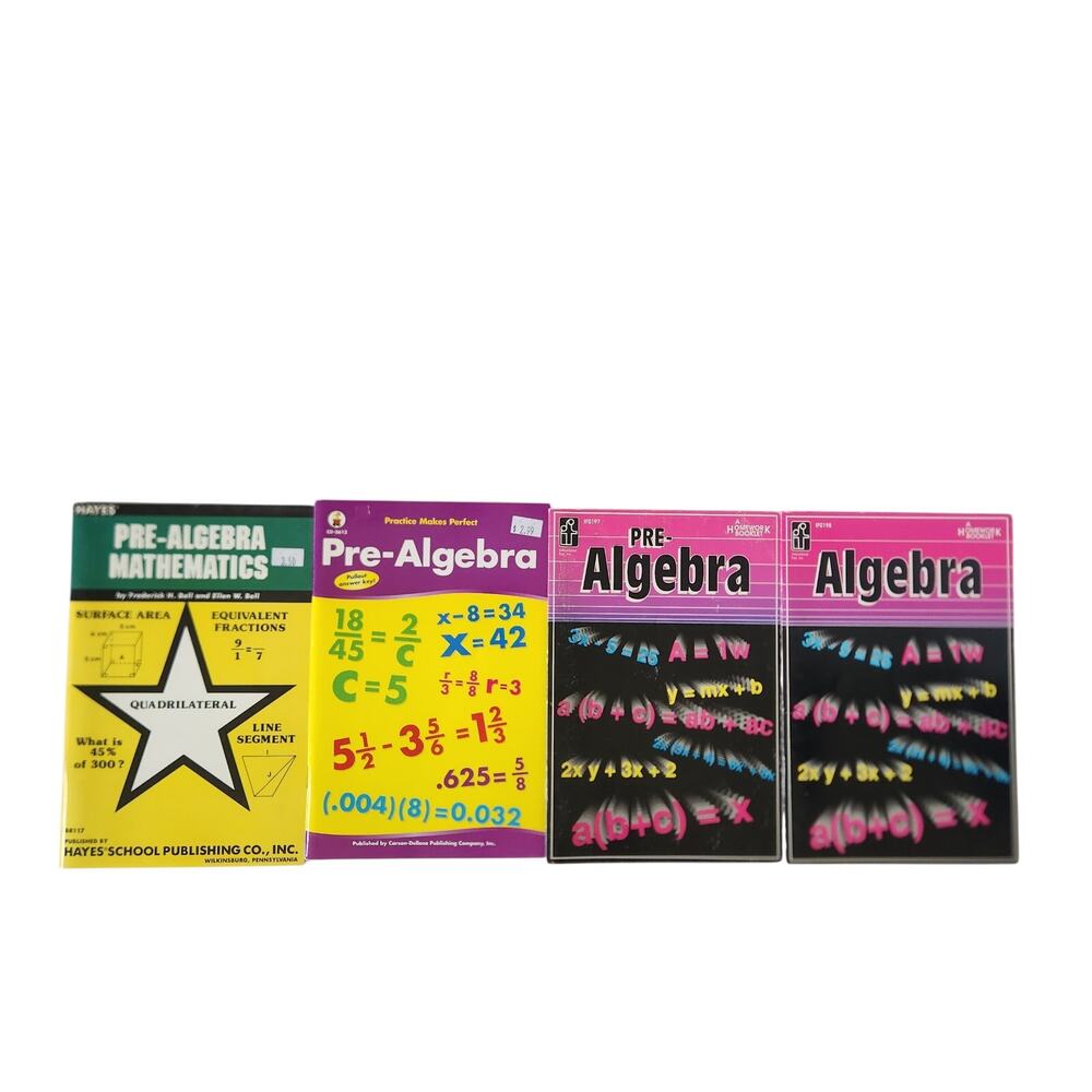 VTG Pre Algebra Algebra Math Book Lot Homeschool Student Text Workbook Guides